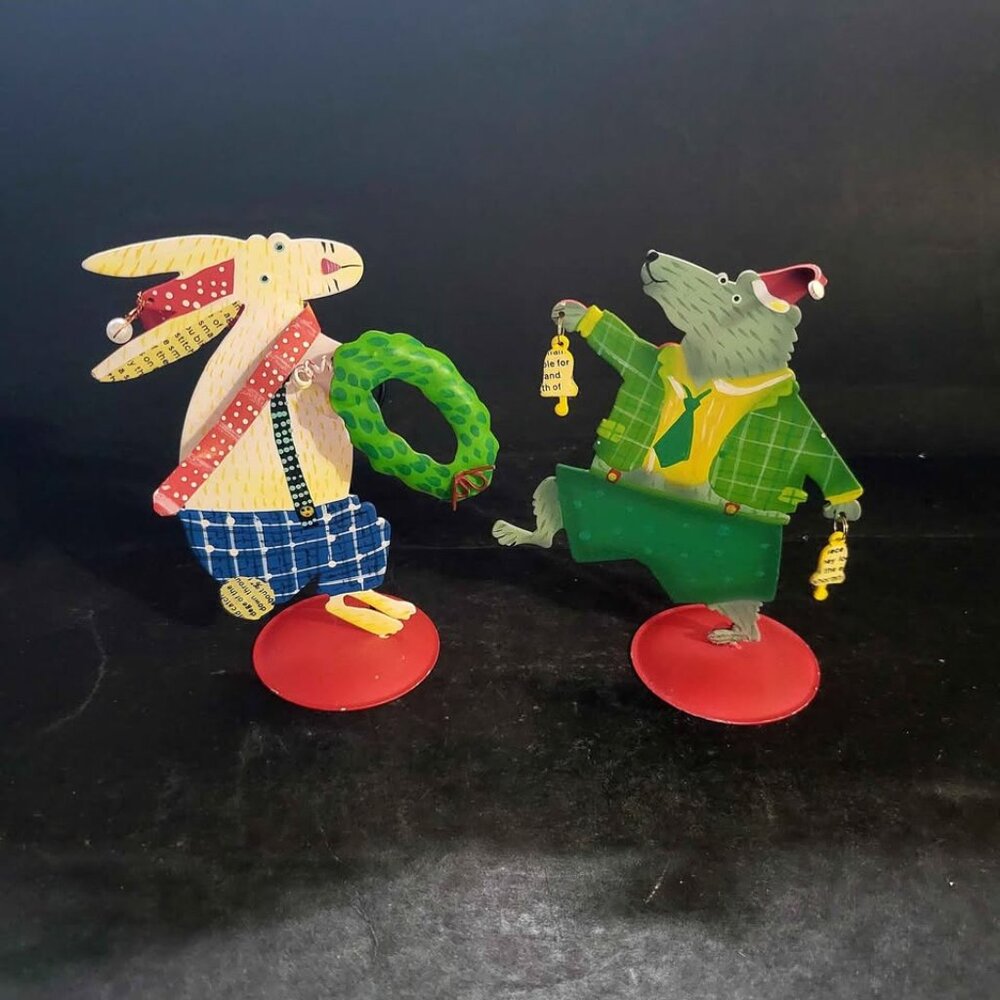Vintage Metal Christmas Card Holders Designed By Nancy Wolff for Silvestri